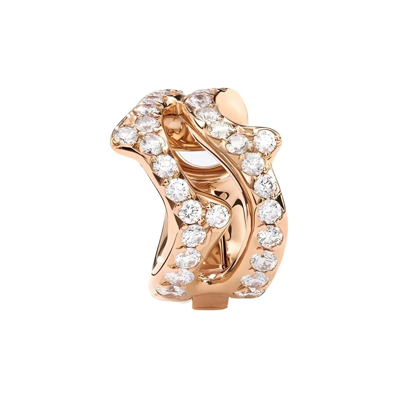 DIOR Rose Gold Clip On Earrings Women's-1