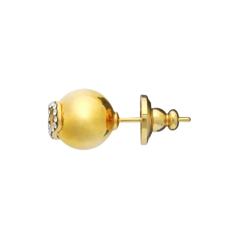 Valentino Brass, Crystal Earrings Unisex Gold-1