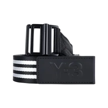 Y 3 Polyester Belt Men's Black White
