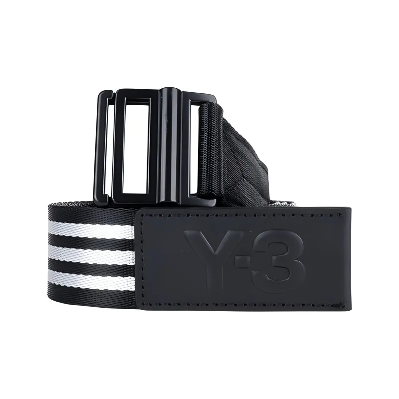 Y 3 Polyester Belt Men's Black White-0