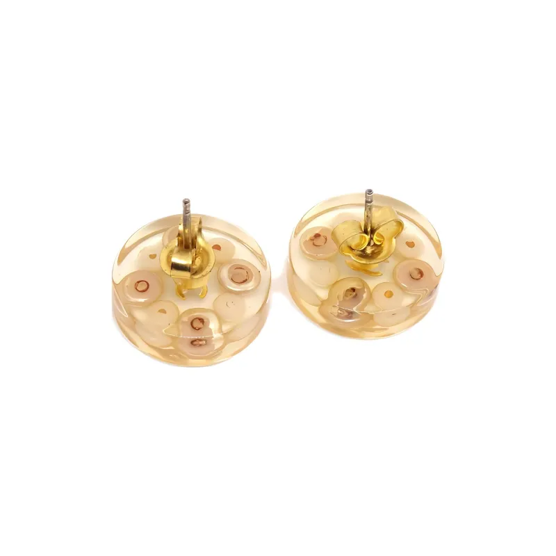 CHANEL 1990 2000s Cc Faux pearl Stud Earrings-1