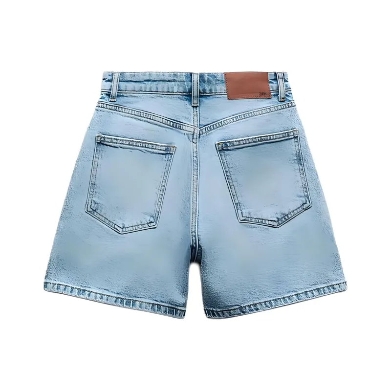 ZARA Denim Shorts Women's Medium Blue-1