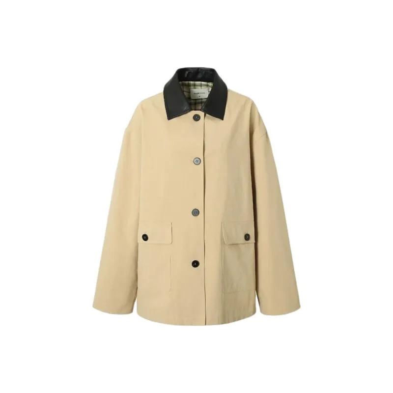 Mu Xiao Xin Trench Coat Women's Khaki-4