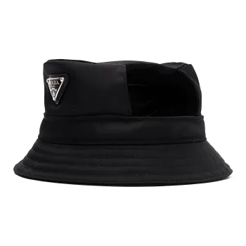 PRADA Canvas Bucket Hats Unisex Black