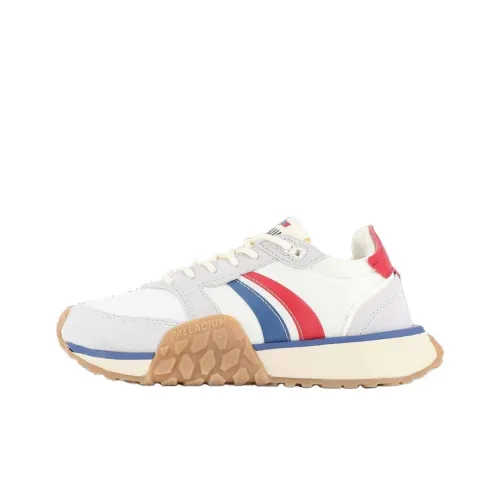 Palladium Troop Runner Anti Slip Wear Resistant Low Top Running Shoes Unisex White Red Blue