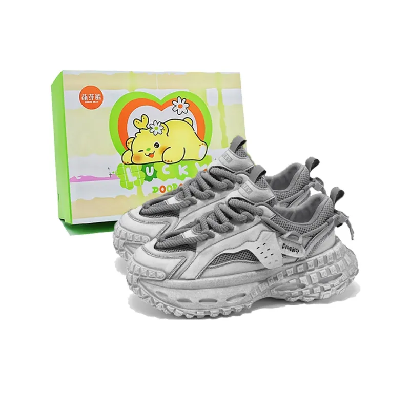 Budding Bear Anti Slip Wear Resistant Breathable Height Increasing Low Top Chunky Sneakers Men's-6