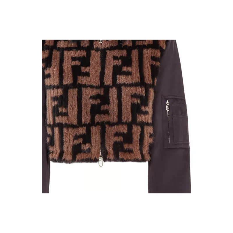 FENDI Ff Motif Cropped Bomber Jacket-3
