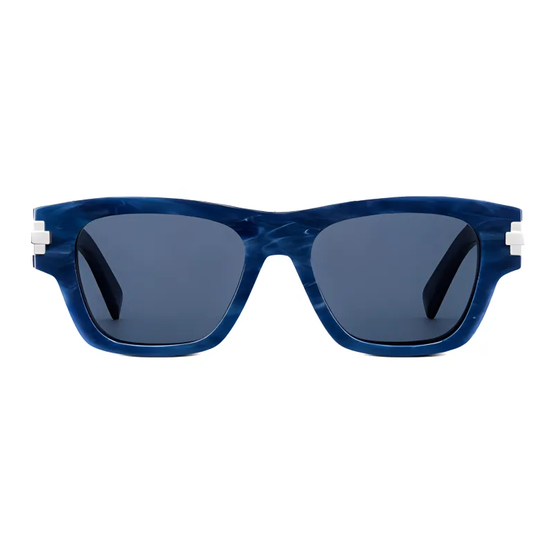 DIOR Plate Frame Square Sunglasses Men's Blue-1