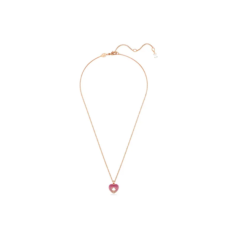 Swarovski Synthetic Cubic Zirconia, Faux Crystal, Rose Gold Tone Plated Necklaces Women's Rose Gold-1