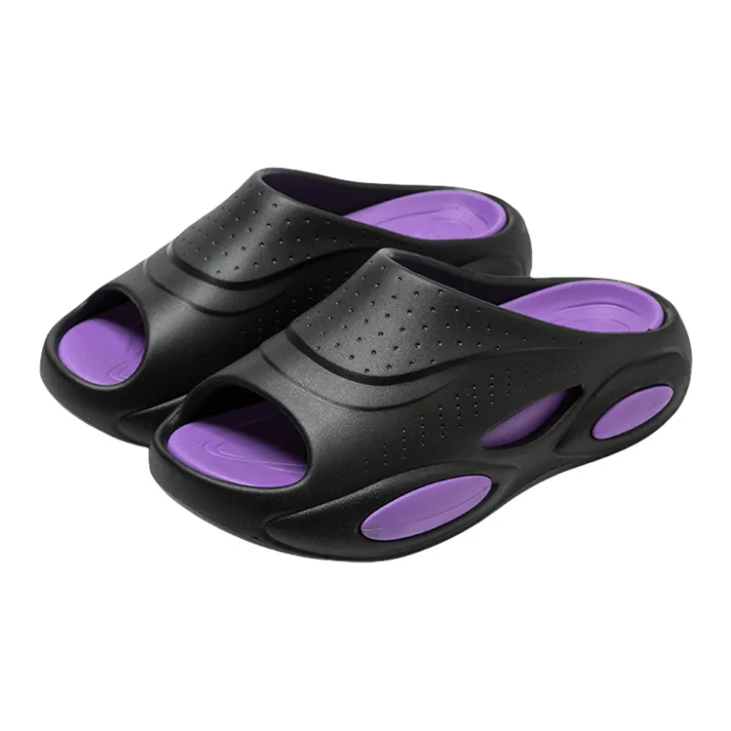 POSEE Slippers Black Purple/White Black-1