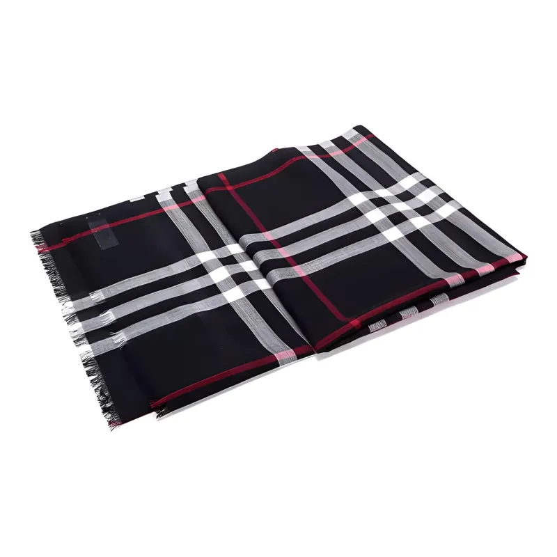 Burberry Lightweight Check Wool Scarf-4