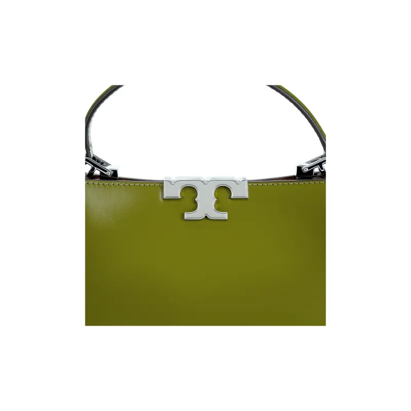 TORY BURCH Suede Patchwork Calfskin Briefcase Handbag Shoulder Bag Crossbody Bag Mini Unisex Matcha Green-4