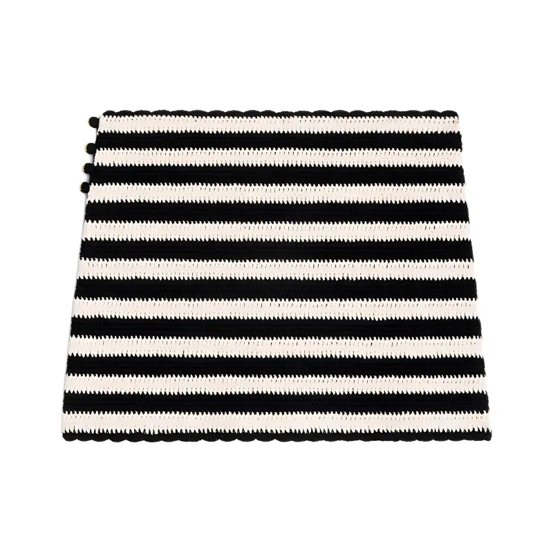 CELINE Striped Crochet Mini Skirt-1