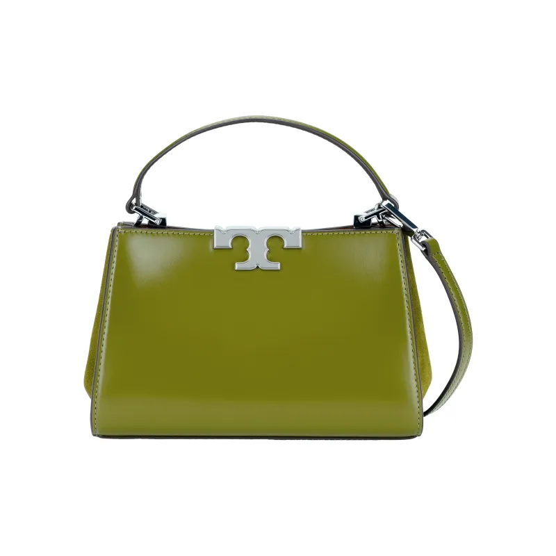 TORY BURCH Suede Patchwork Calfskin Briefcase Handbag Shoulder Bag Crossbody Bag Mini Unisex Matcha Green-2