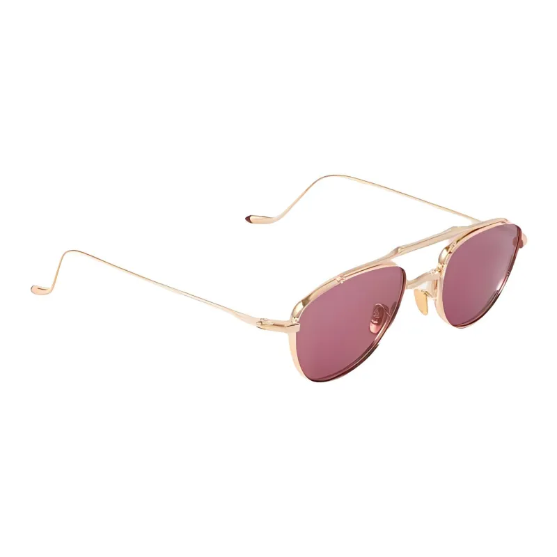 JACQUES MARIE MAGE Titanium Alloy Aviator Sunglasses Unisex Gold-0