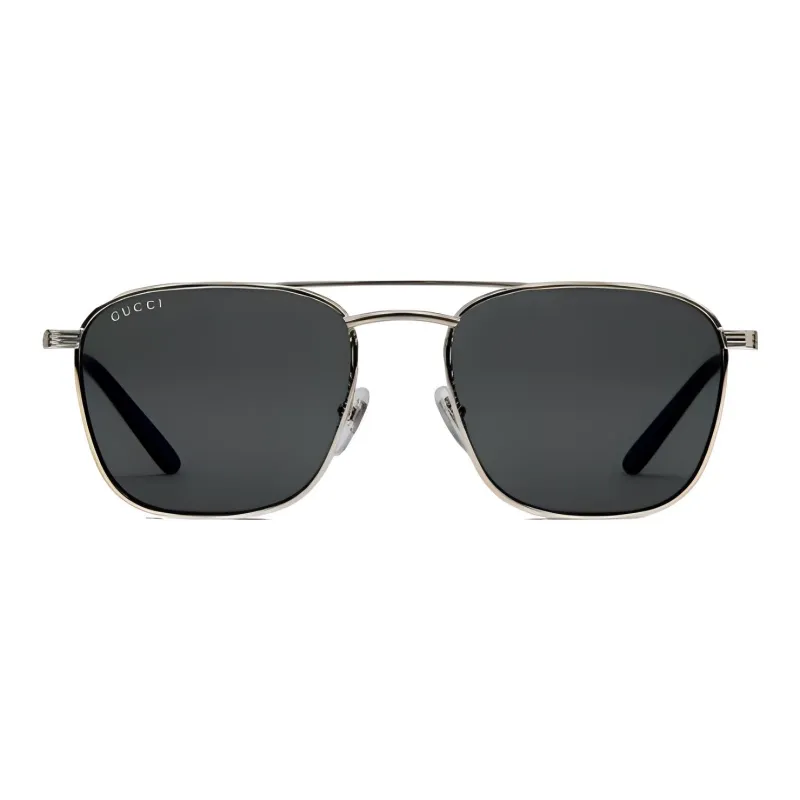 GUCCI Metal Aviator Sunglasses Unisex Silver-1