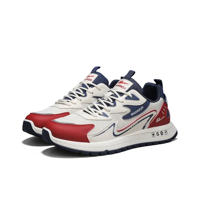 Warrior Slip-Resistant Breathable Lightweight Low-Top Casual Running Shoes Men's Beige Black Green-9