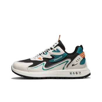 Warrior Slip Resistant Breathable Lightweight Low Top Casual Running Shoes Men's Beige Black Green