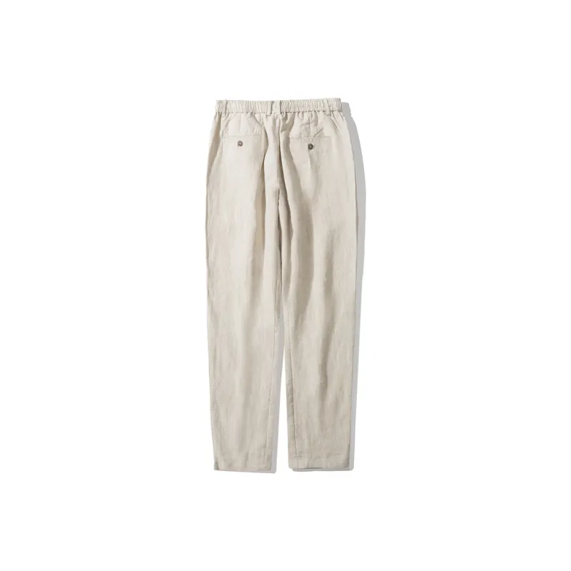 XUANSHENG Pure Linen Casual Pants Men's-1