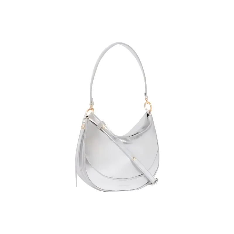 Vanessa Bruno Calfskin Shoulder Bag, Crossbody Bag, Handbag Trumpets Women's Silver-1