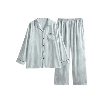 Peninsula City Pajama Set Loose Fit Plus Size Loungewear Men's Light Gray