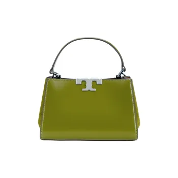 TORY BURCH Suede Patchwork Calfskin Briefcase Handbag Shoulder Bag Crossbody Bag Mini Unisex Matcha Green