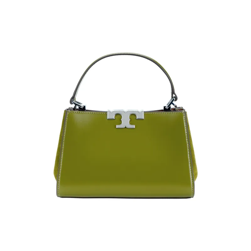 TORY BURCH Suede Patchwork Calfskin Briefcase Handbag Shoulder Bag Crossbody Bag Mini Unisex Matcha Green-0