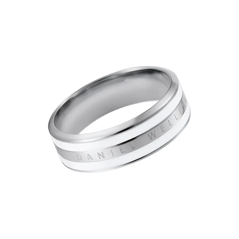 Daniel Wellington Alloy Rings Unisex Porcelain White & Silver-1