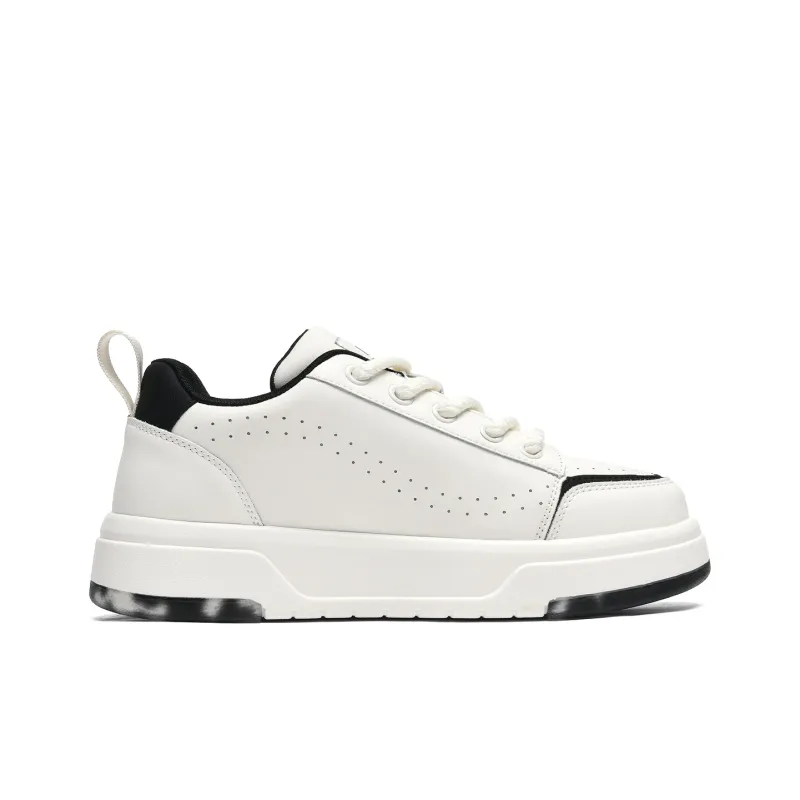 Lee Trendy Versatile, Fashion Minimalist Style White Sneakers Low Top Skateboard Shoes Men's-1