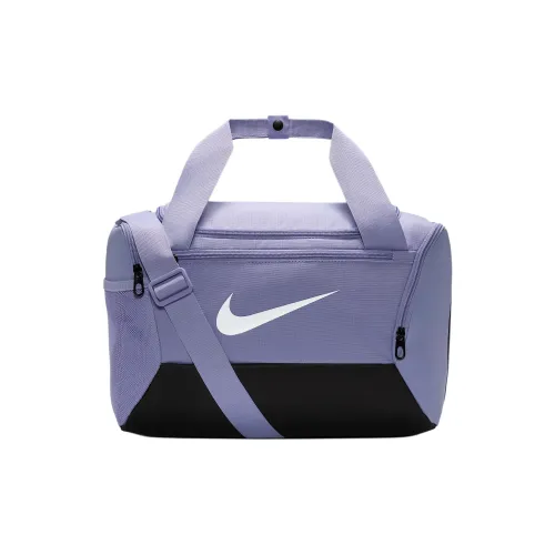 Nike Brasilia Polyester Shoulder Bag, Crossbody Bag, Handbag Extra Small Unisex Light Purple Ice & Black & White