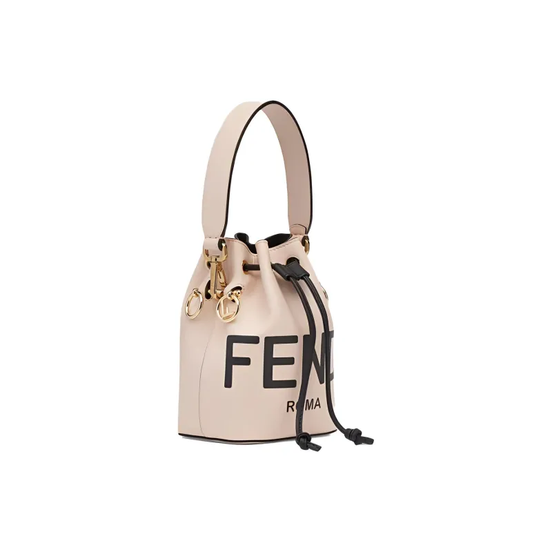 FENDI Mon Tresor Leather Bucket Bag Handbag Shoulder Bag Crossbody Bag Mini Women's Light Pink/Black-1