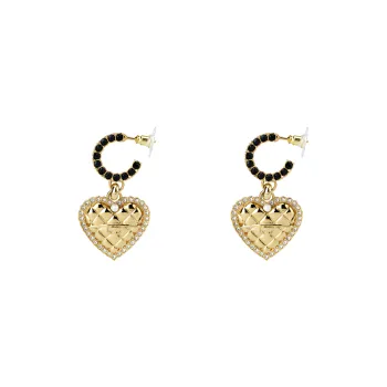 CHANEL Metal Earrings Women's Gold