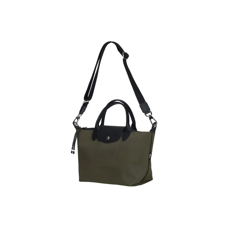 LONGCHAMP Le Pliage Energy Recycled Polyamide With Canvas Shoulder Bag, Handbag Tubas Women's Khaki-1