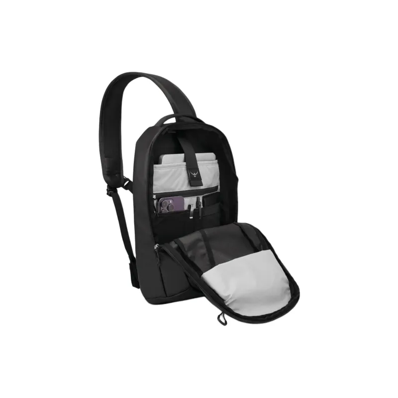 OSPREY Nylon Shoulder Bag, Sling Bag Unisex Black-3