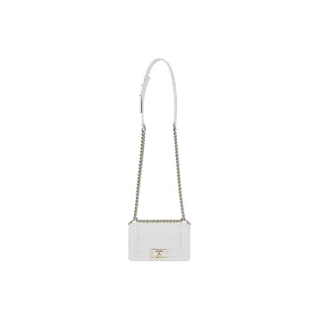 CHANEL Grain Cow Leather Handbag, Shoulder Bag Small Size Women's Gray