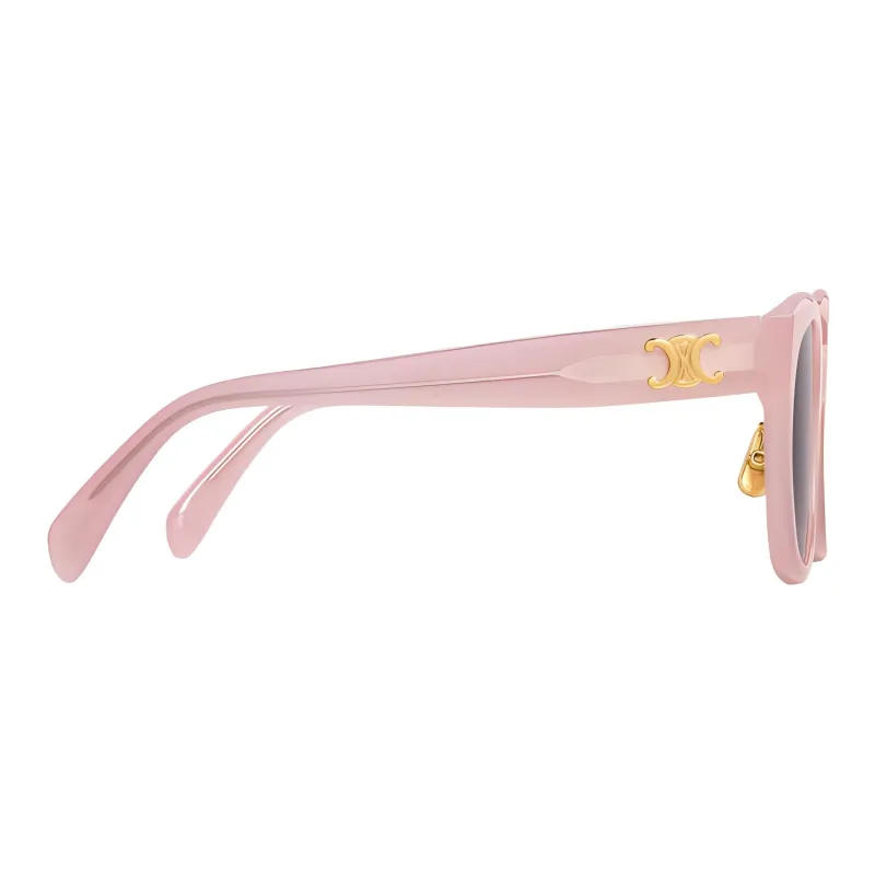 CELINE Plate Frame Square Sunglasses Unisex Ivory Pink-4
