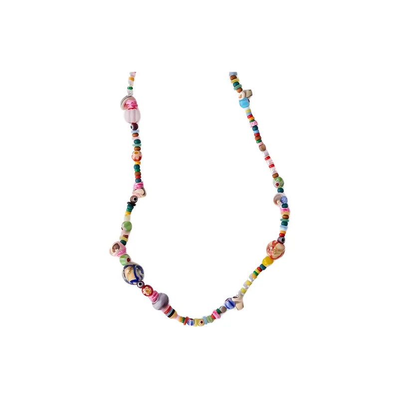 ZARA Acrylic Plastic Brass Shell Wood Necklaces Kids' Multicolor-0