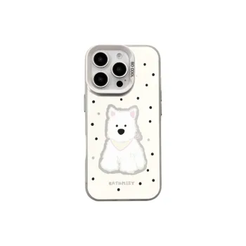 Wei Xin Acrylic Material Polka Dot West Highland Phone Cases Compatible With IPhone 16/15 Pro Max/Apple 13/14 Pro/Max