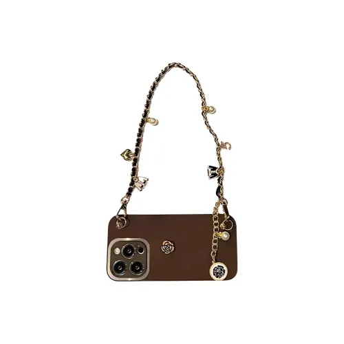 Sopi Leather Material Moon Engraved Handle Chain Phone Cases Compatible With IPhone 16/15 Pro Max/Apple 13/14 Pro/Max