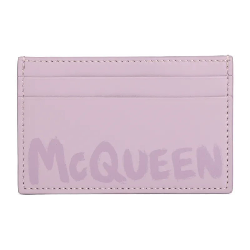 Alexander McQueen Leather Wallet, Card Holder Men's Pink-0