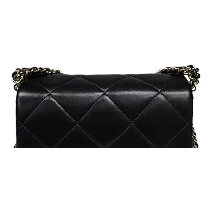 CHANEL Lambskin Flap Bag, Shoulder Bag, Crossbody Bag Women's Black-4