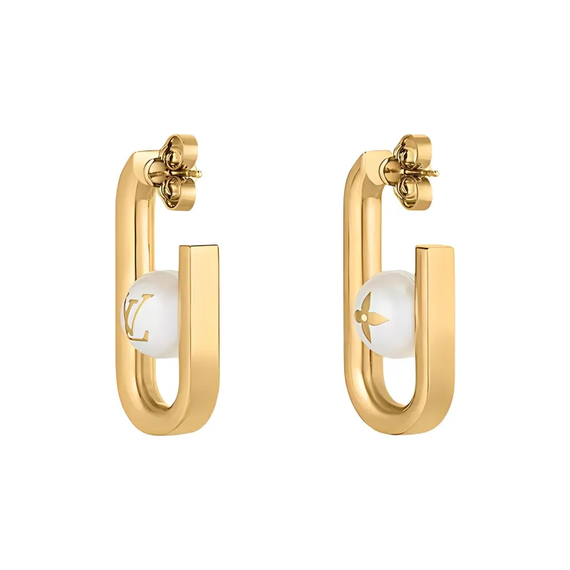 LOUIS VUITTON My Lv Chain Pearls Earrings-2
