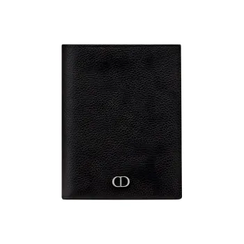 DIOR Cow Leather Passport Holder Men's Black