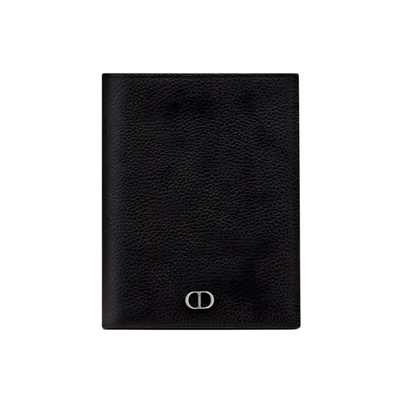 DIOR Cow Leather Passport Holder Men's Black-0