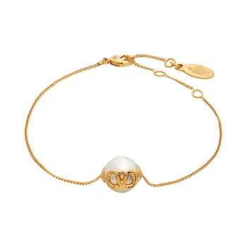 Valentino Pearl, Brass Bracelets Unisex Gold