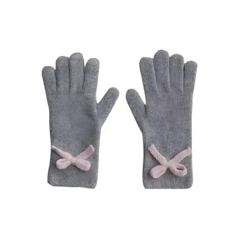 Peach Tea Yarn Knit Gloves Women's