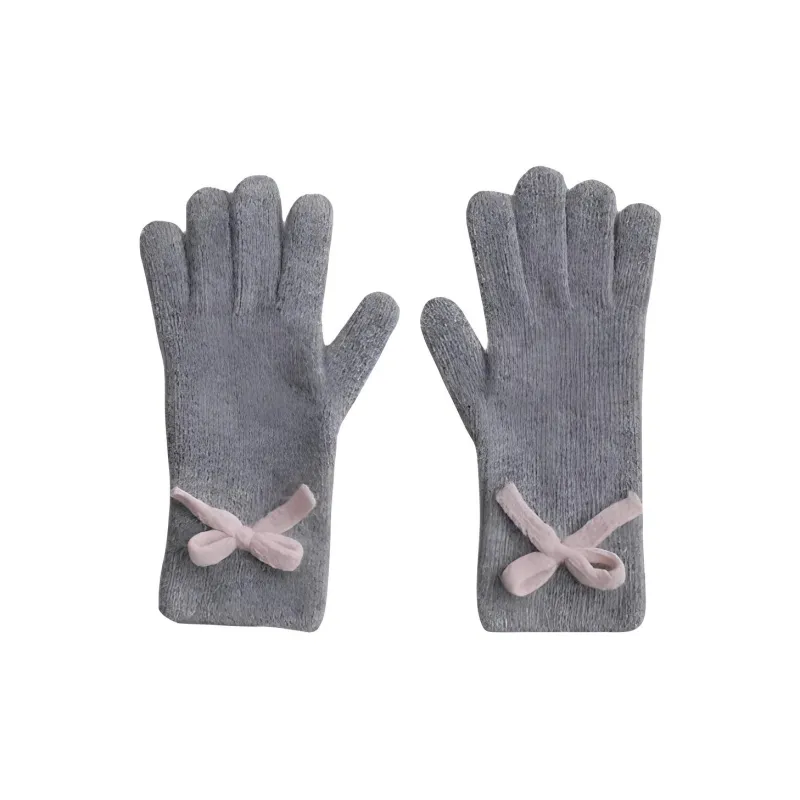 Peach Tea Yarn Knit Gloves Women's-0