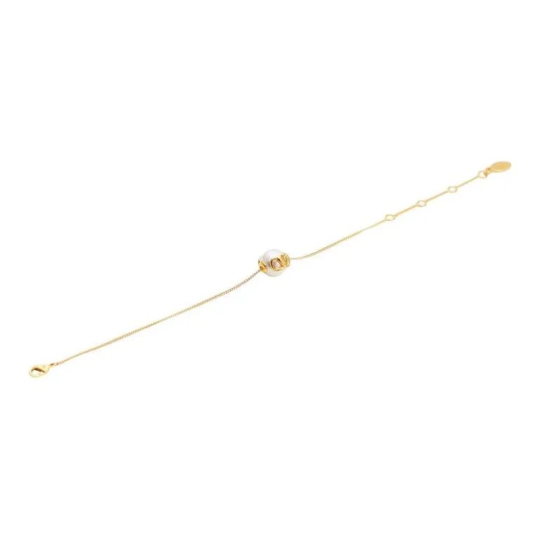 Valentino Pearl, Brass Bracelets Unisex Gold-1