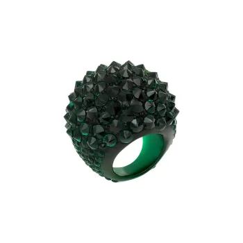 SAINT LAURENT Crystal, Resin, Glass Rings Unisex Dark Green