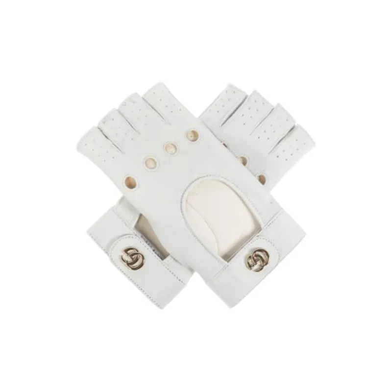 GUCCI Sheepskin, Lambskin Gloves Women's White-1